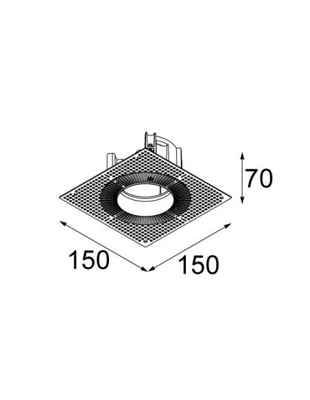 Modular Gypkit trimless 150x150Ø70