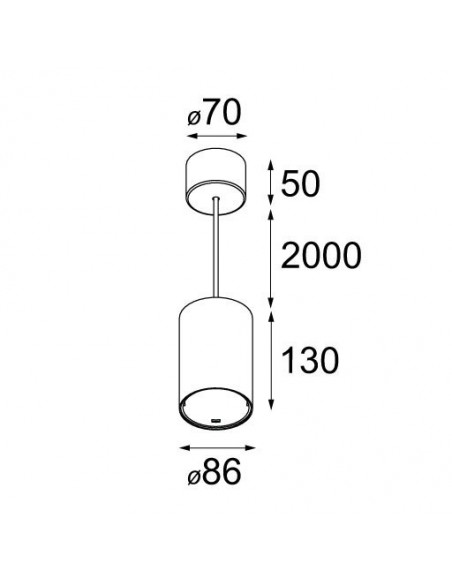 Modular Smart tubed suspension 82 L LED GI Suspension lamp