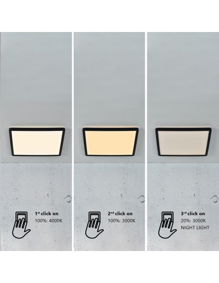 Nordlux Oja Square 29 [IP54] 3-step 3000/4000K ceiling lamp