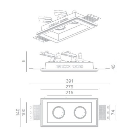 BRICK IN THE WALL Indox 2x50 Es IP54 Bathroom