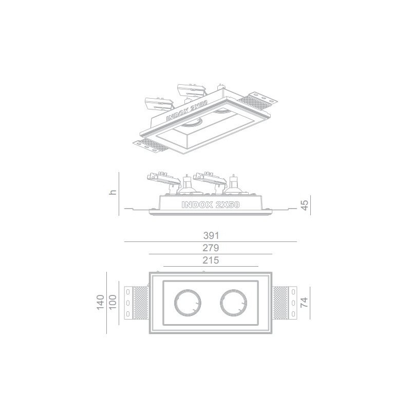 BRICK IN THE WALL Indox 2x50 Es IP54 Outdoor