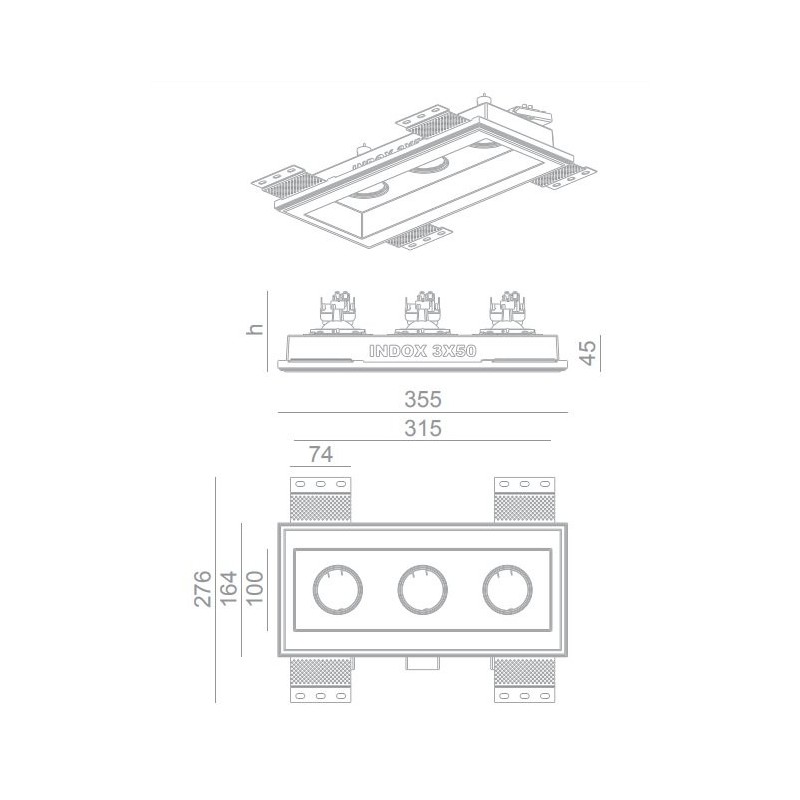 BRICK IN THE WALL Indox 3x50 Es IP54 Outdoor