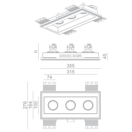 BRICK IN THE WALL Indox 3x50 Es IP54 Bathroom