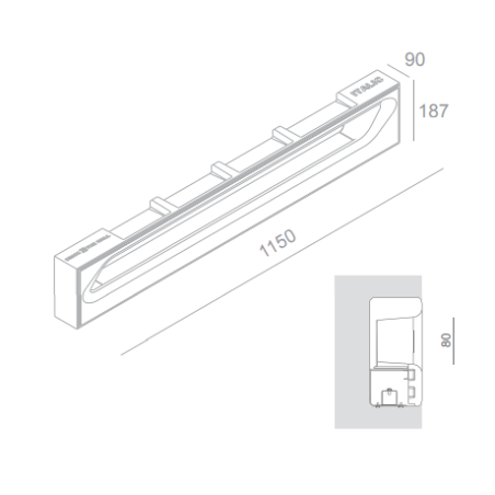 BRICK IN THE WALL Italic IP20 LED 3000LM 230VAC