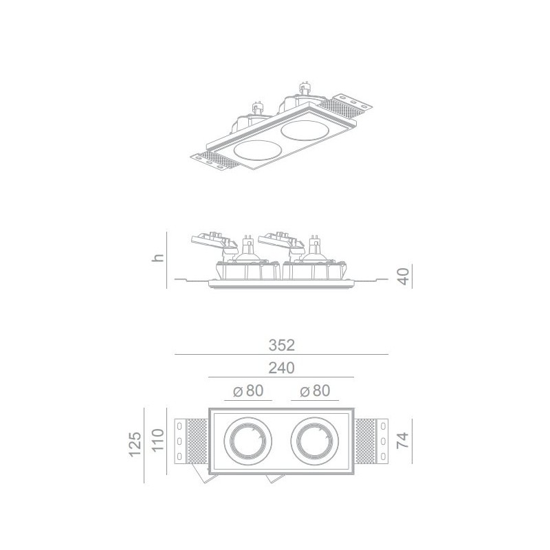 BRICK IN THE WALL Pixo 2x50 IP54 Outdoor LED WARMDIM