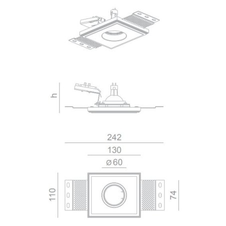 BRICK IN THE WALL Pixo 50 LOW IP20 LED 700 lm CRI80 Remote Driver
