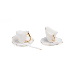 SELETTI MELTDOWN Teekanne 2 x Kaffeetasse 2x Untertasse 2x Löffel