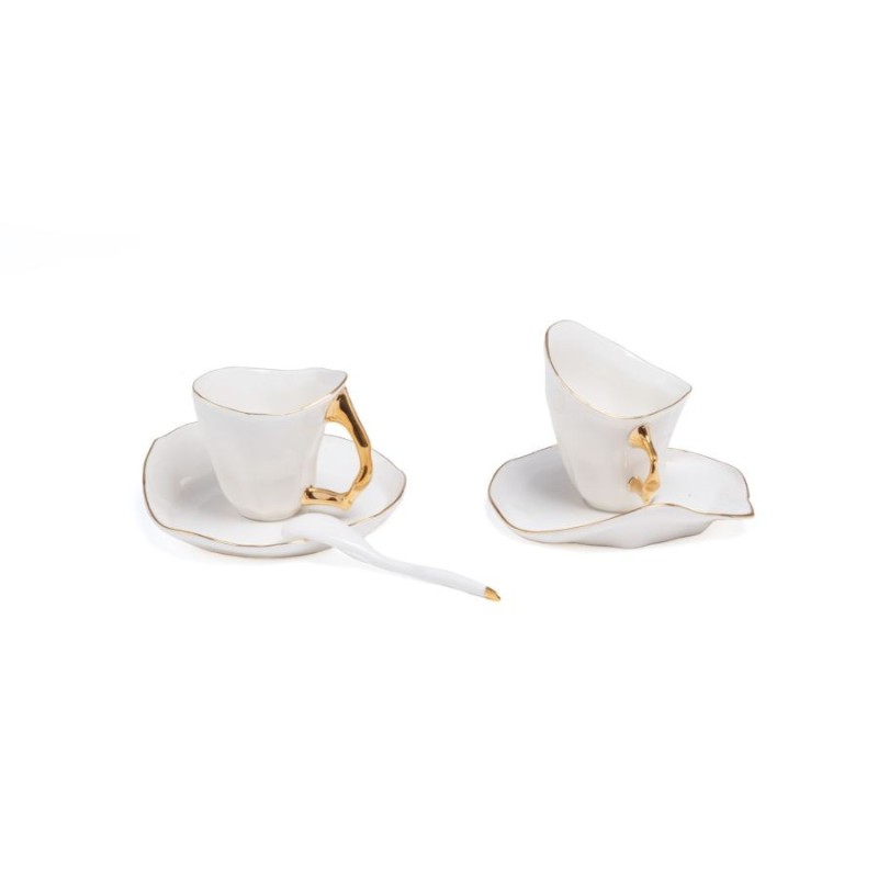 SELETTI MELTDOWN Teekanne 2 x Kaffeetasse 2x Untertasse 2x Löffel