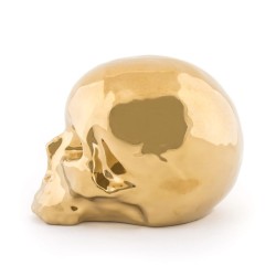 SELETTI MEMORABILIA WHITE AND GOLD Servierschüssel 25 x 14 cm - My skull
