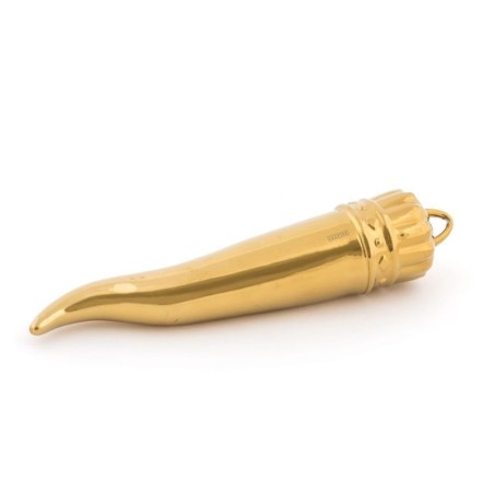 SELETTI MEMORABILIA WHITE AND GOLD ø 30 cm - My lucky horn
