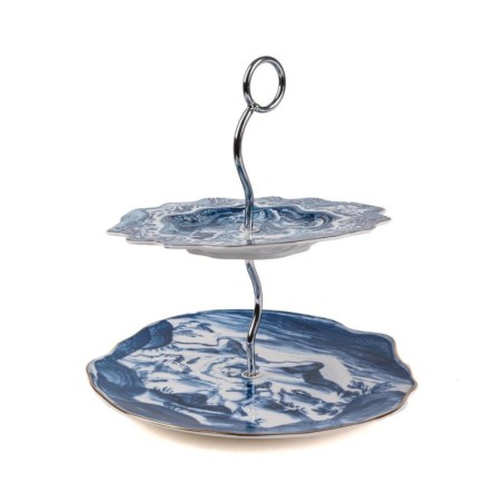 SELETTI DIESEL LIVING-CLASSIC ON ACID Cake plate Porcelain and metal - Cake Stand Acid Tea