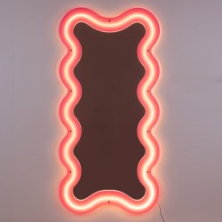 SELETTI SUPERCURVE Spiegel 90 x 185 x 4 cm mit transparentem Rahmen