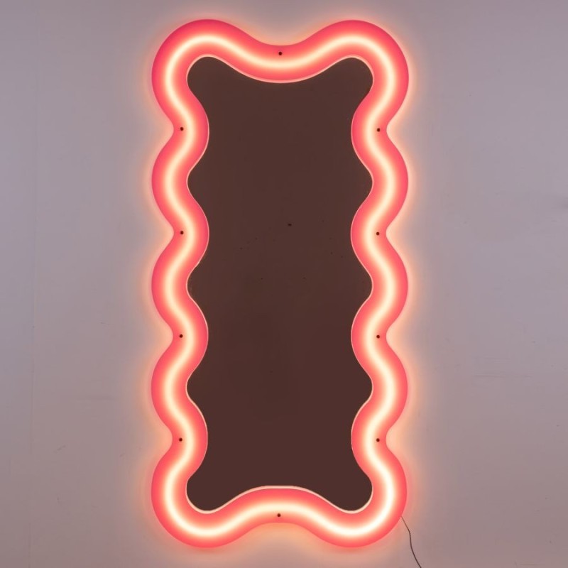 SELETTI SUPERCURVE Spiegel 90 x 185 x 4 cm mit transparentem Rahmen