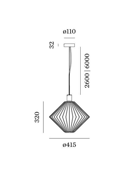 Wever & Ducré Wiro 1.1 Diamond Ceiling Susp E27 Hängelampe