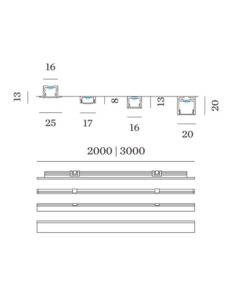 Wever & Ducré ILANE LED COB STRIP IP20 2.0M 10W/M 800 lm/M LEDstrip