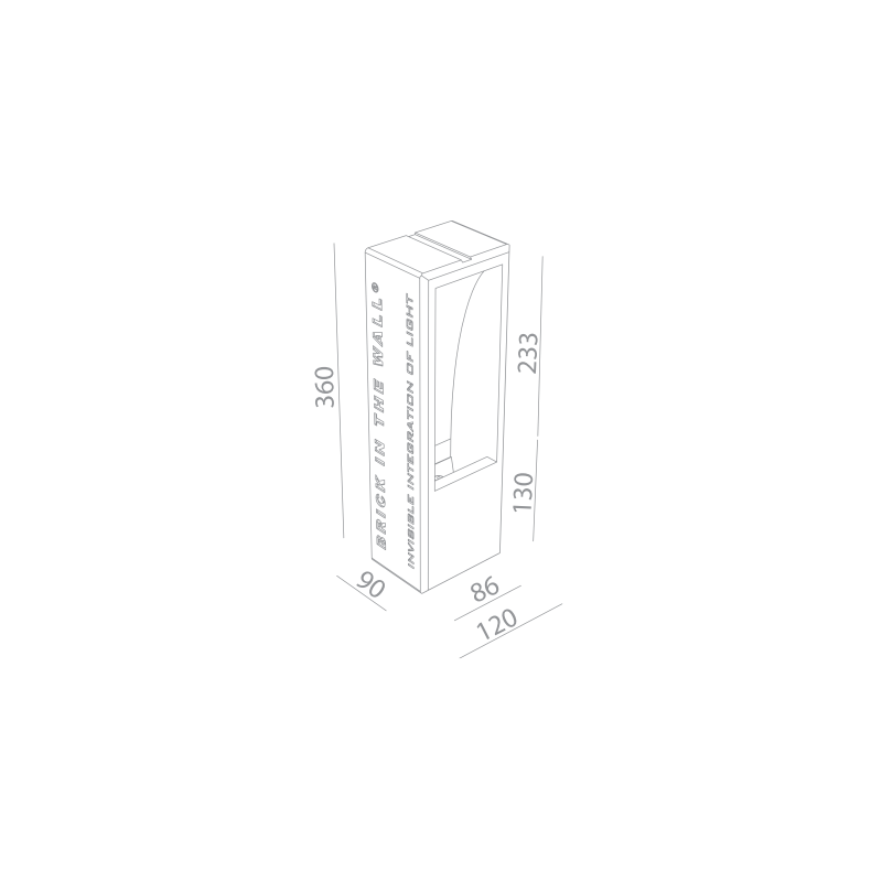 BRICK IN THE WALL Small IP54 Bathroom LED 600 lm 230VAC