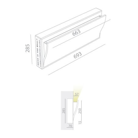 BRICK IN THE WALL Wave IP20 LED 2000LM 230VAC