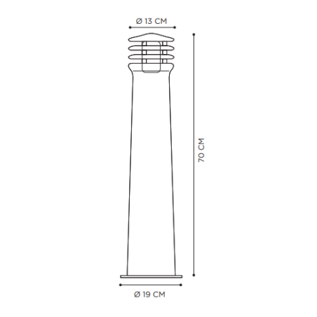 Royal Botania Rusty Bollard 70cm LED