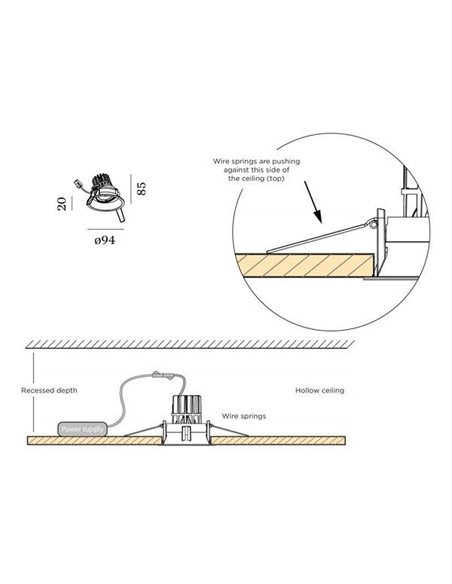 Wever & Ducré DEEP ADJUST 1.0 PAR16 wire springs