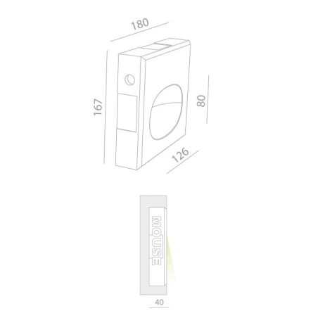 BRICK IN THE WALL Mouse LED DIM 200LM IP54 Outdoor