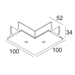 Delta Light TRACK 3F DIM IN RECESSED COVER CORNER 90°