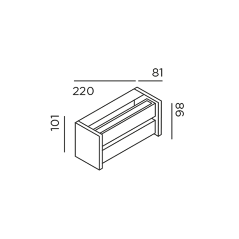IP44 Slat One Wandleuchte