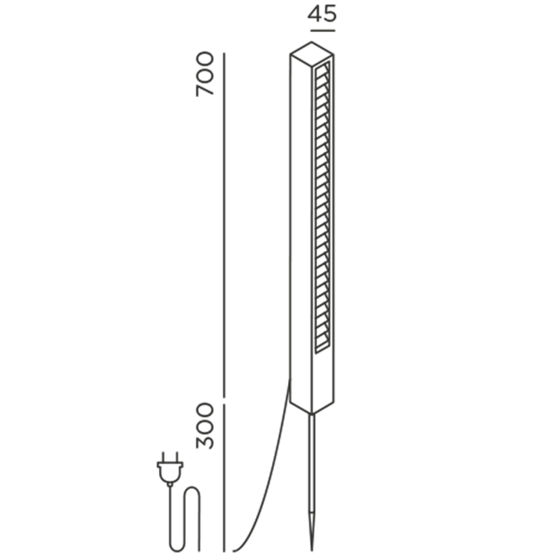 IP44 Lin 70 Spike Gartenleuchte