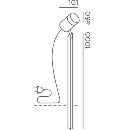 IP44 Spike 100 Spot Garden Bollard Light