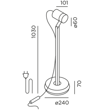 IP44 Piek Lettura Controller floor lamp