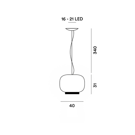 Foscarini Chouchin 1 Reverse Led Susp. 10M Suspension Lamp