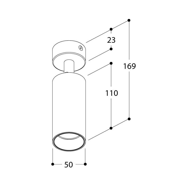 TAL TWIST SURFACE MOUNTED BASE 230V 36° MAINS DIMM Deckenleuchte