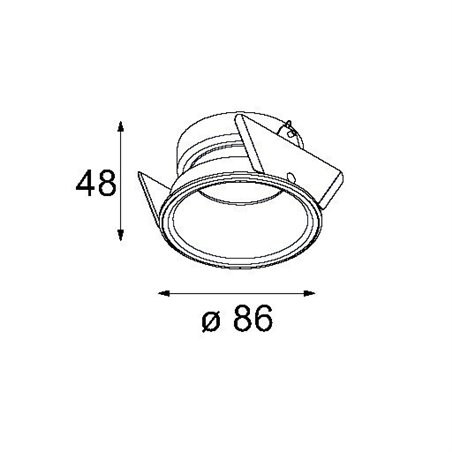 Modular Lotis 86 IP55 for LED GE Recessed lamp