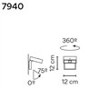 Vibia Alpha Rectangular Adjustable Switch wall lamp