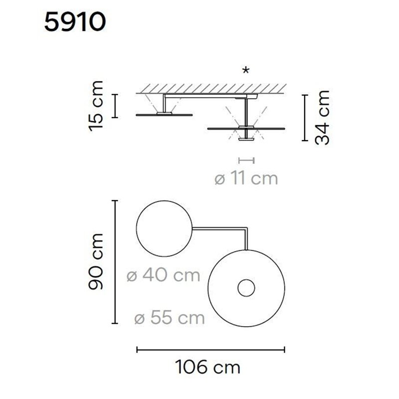 Vibia Flat 3X 106 ceiling lamp