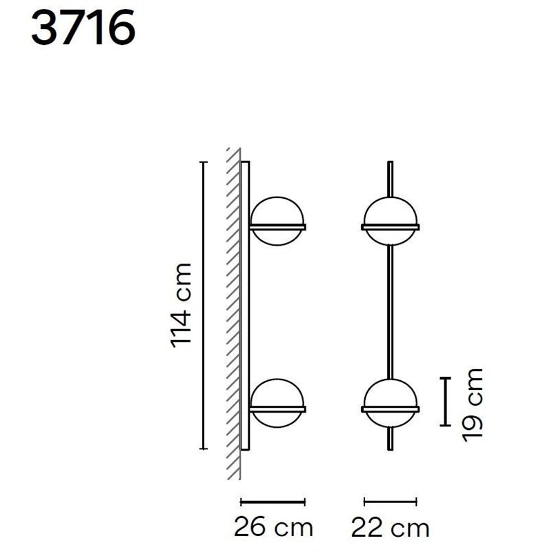 Vibia Palma Vertical 4X 114 wall lamp