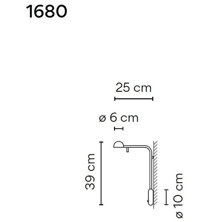 Vibia Pin 1X 25 wall lamp