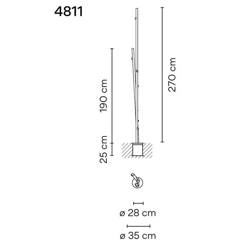 Vibia Bamboo Double 270 Recessed garden lamp