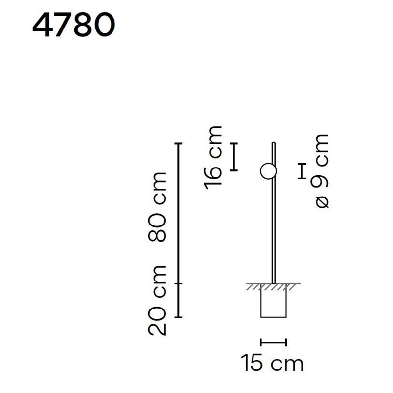 Vibia June 1X 80 Recessed garden lamp