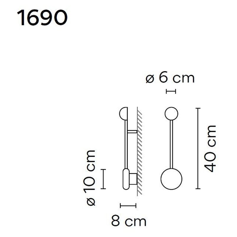 Vibia Pin 1X 40 - 1690 Wandlampe