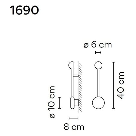 Vibia Pin 1X 40 - 1690 wall lamp