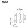 Vibia Pin 1X 40 - 1690 wall lamp