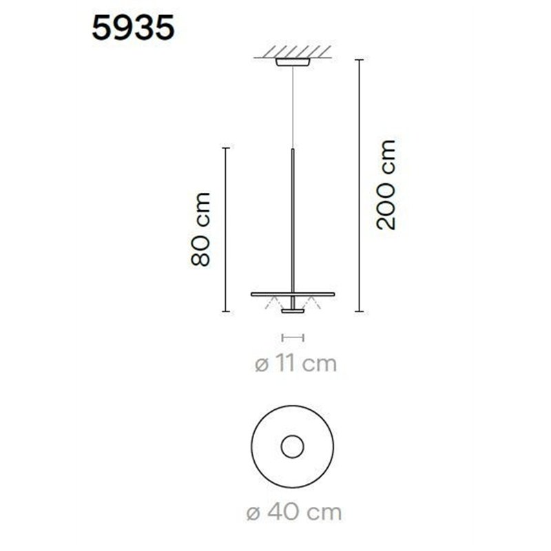 Vibia Flat 1X 40 Extended suspension lamp