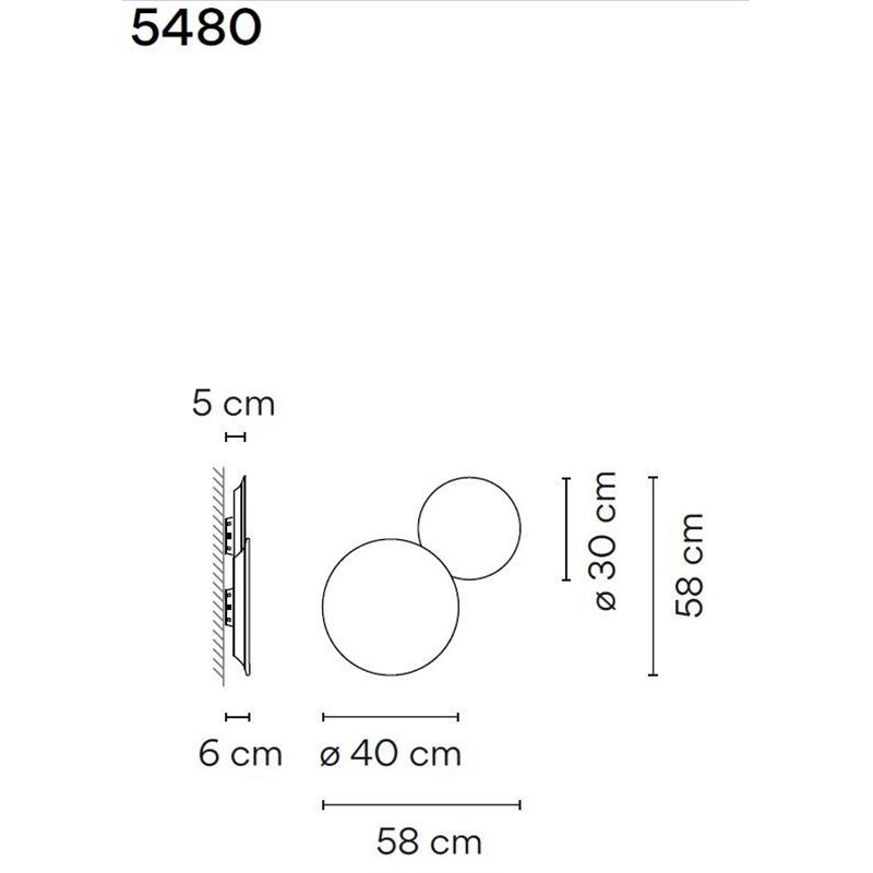 Vibia Puck Wall Art Double 58 wall lamp