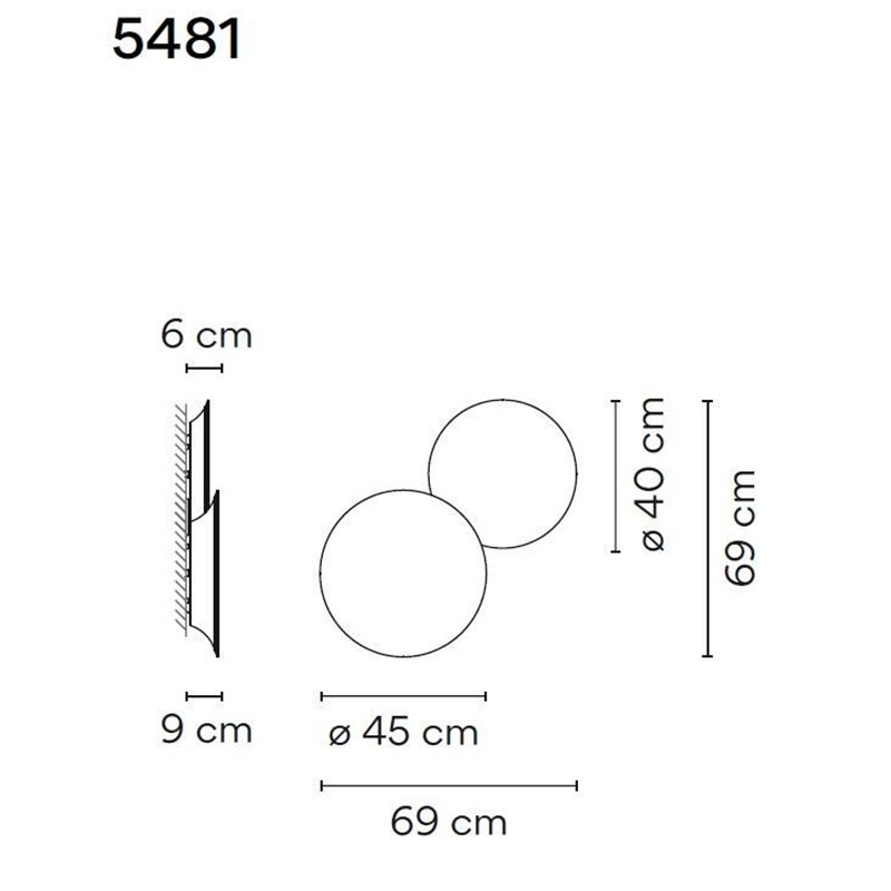 Vibia Puck Wall Art Double 69 wall lamp