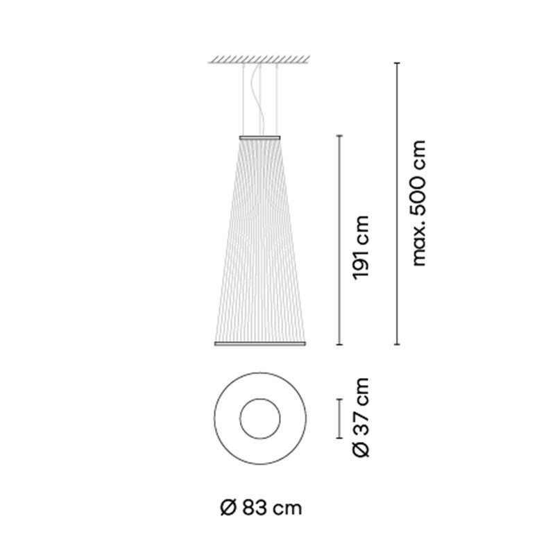 Vibia Array Ø 83 cm - 191 cm - 1870 Hängelampe