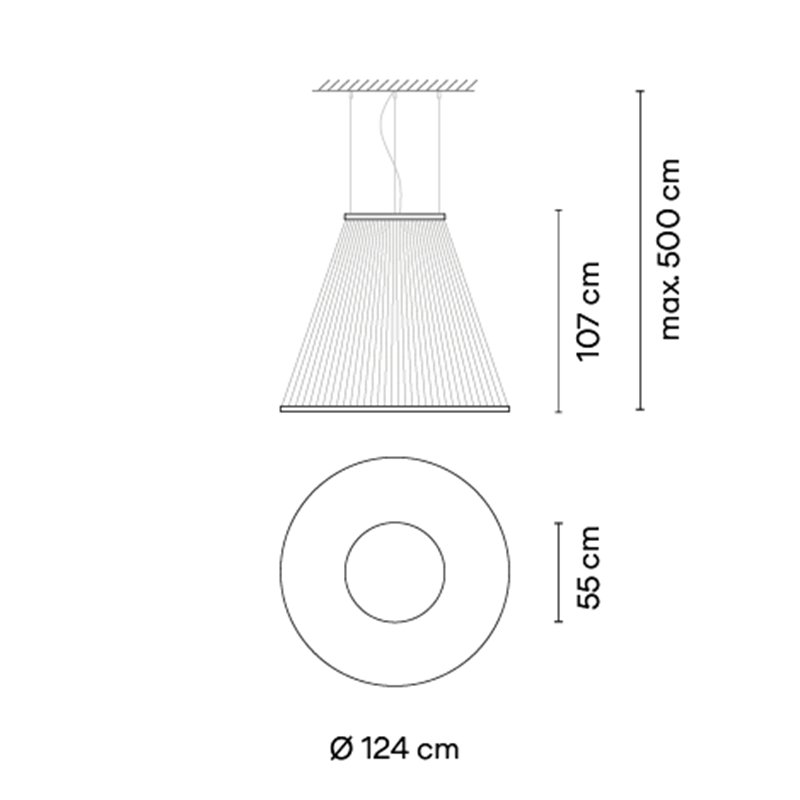 Vibia Array Ø 124 cm - 107 cm - 1875 Hängelampe