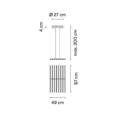 Vibia Rhythm Horizontal Wood - 2155 suspension lamp