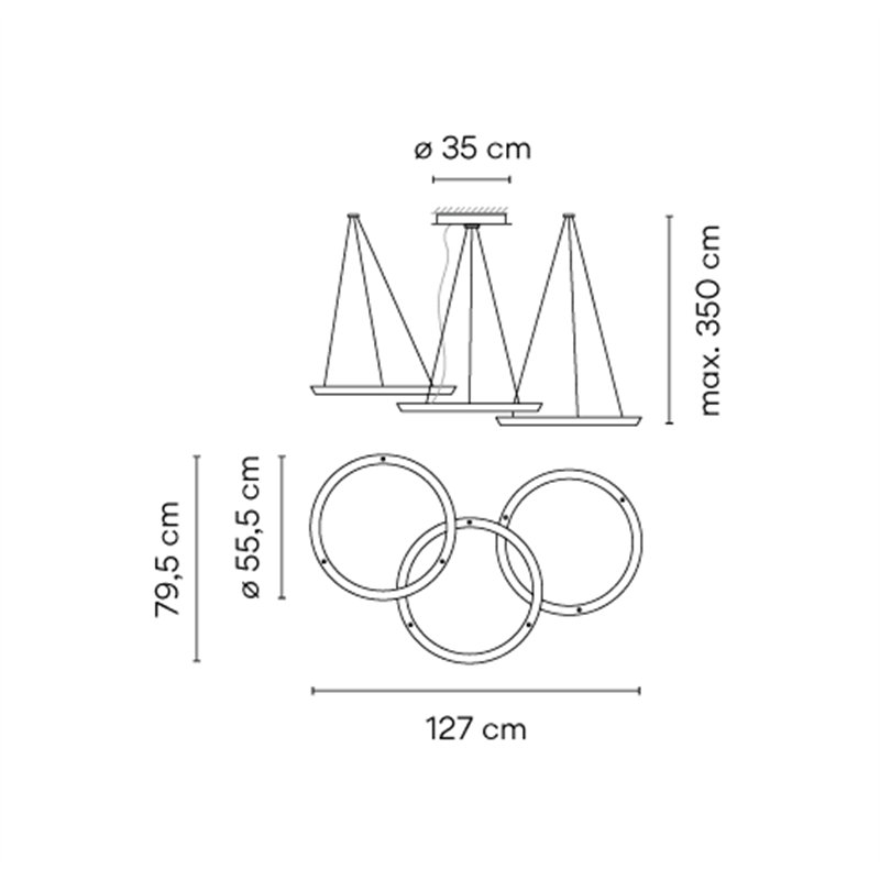 Vibia Halo circular 3x Ø 55,5 cm - 2332 Hängelampe