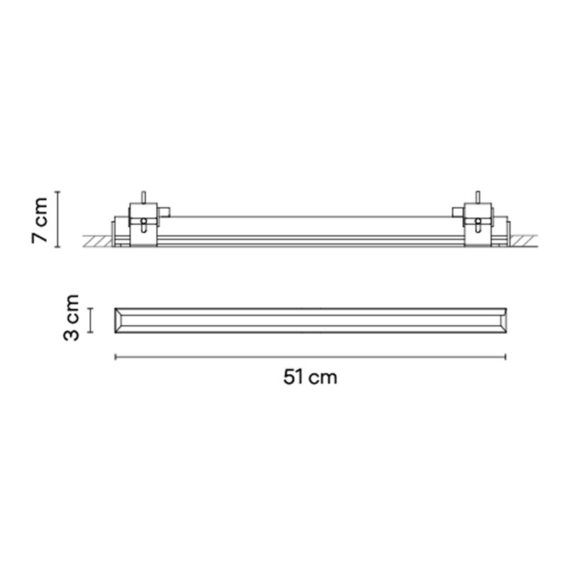 Vibia Line Trimless 51 x 3 cm Flat Diffuser - 3533 Deckenlampe