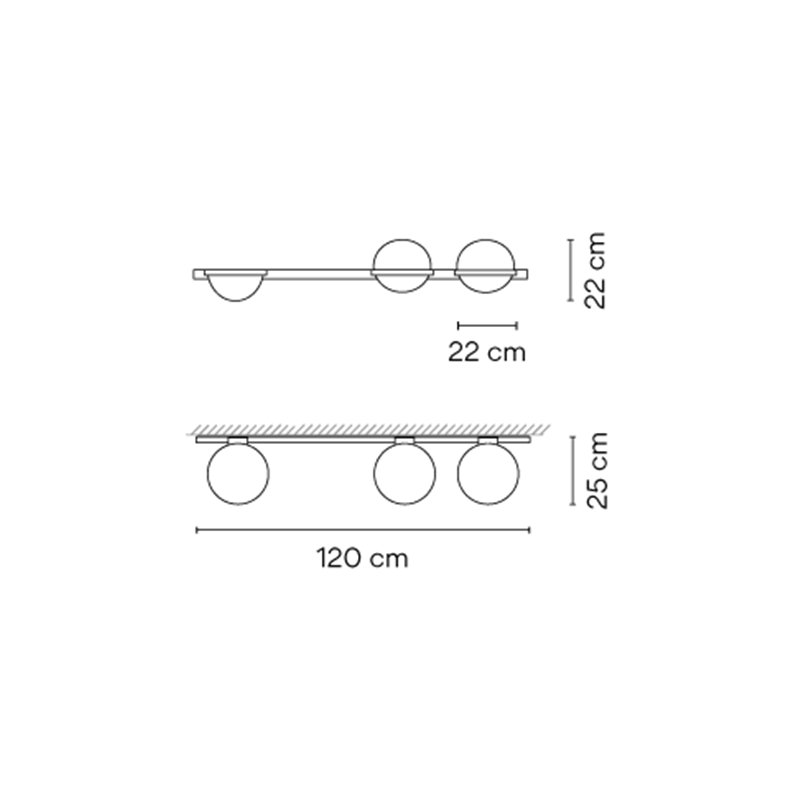 Vibia Palma 120 cm - 3704 Wandlampe